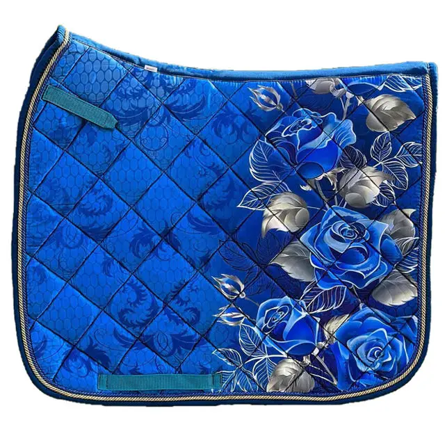 Colorful Roses Printed Dressage  Saddle Pads Horse Riding Dressage English Saddle Pads Cotton Horse Saddle Pads