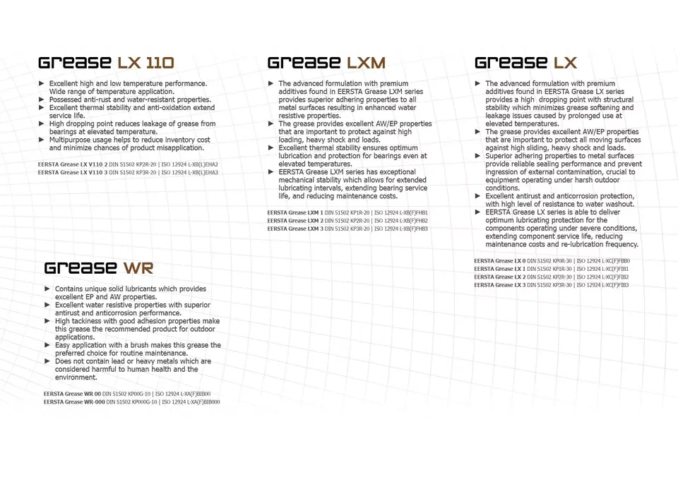 Anti-corrosion applications thickened lithium-complex industrial grease LX 180kg drum oxidation stability EERSTA GREASE
