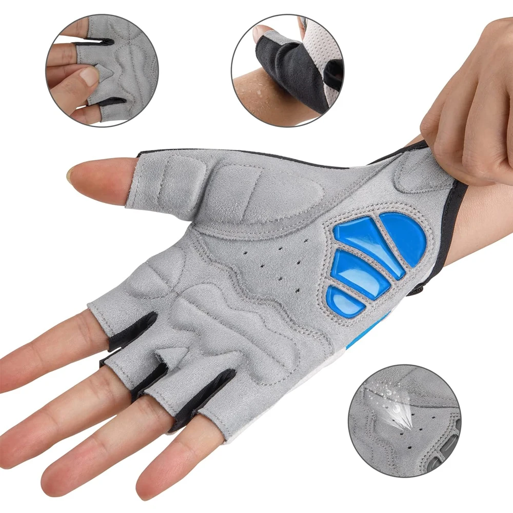 Cycling Bike Half Short Finger Gloves Shockproof Breathable MTB Road Bicycle Gloves Men Women Sports Cycling Equipment