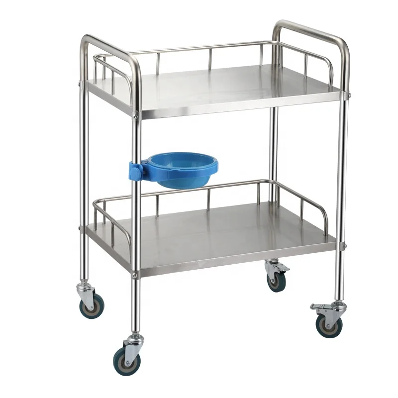Mobile Medical Multifunction Cart Treatment Stainless Steel Hospital Trolley