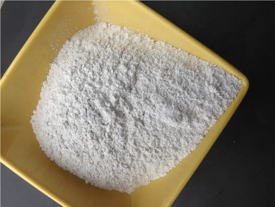 White Dried Solid Hydrated Lime commonly used as a building material