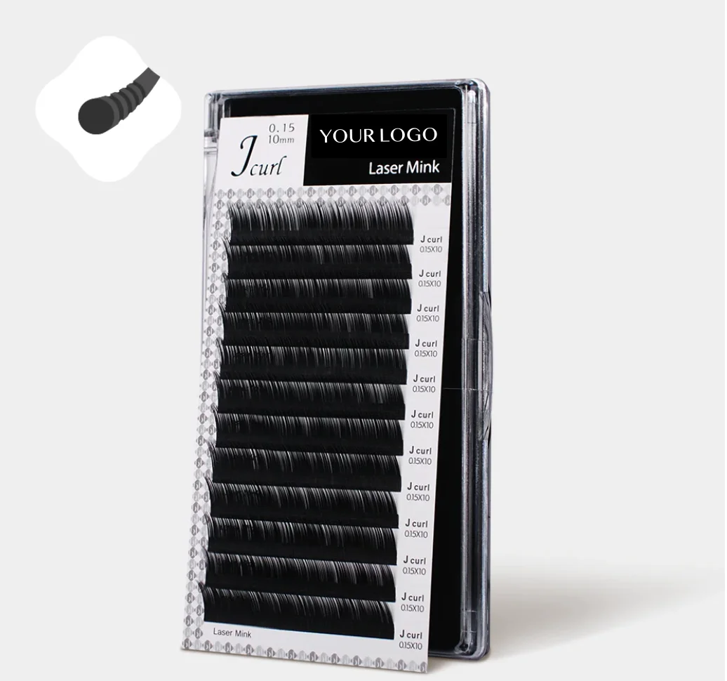 [Korean Eyelash]  Korean PBT Hand Made False Laser Mink Eyelashes 0.10mm 12 Rows for Eyelash Extension Wholesale