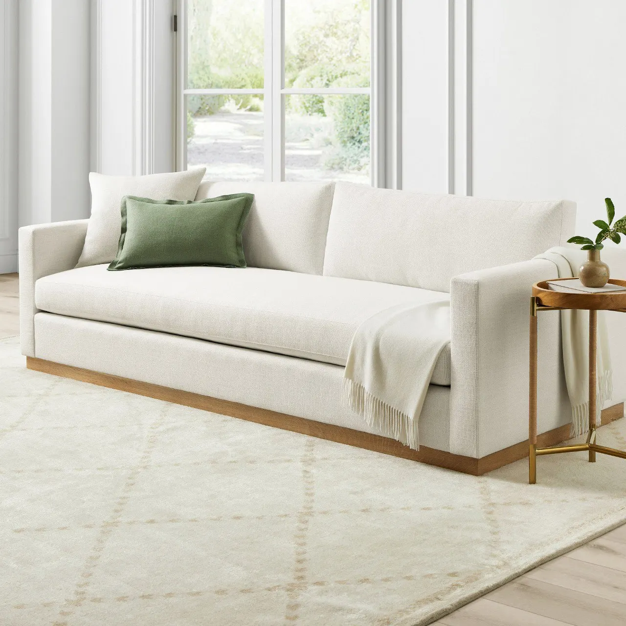 Modern Luxurious Two-Seater White Fabric Sofa Comfortable Living Furniture for Home and Hotel Use Made of Wood