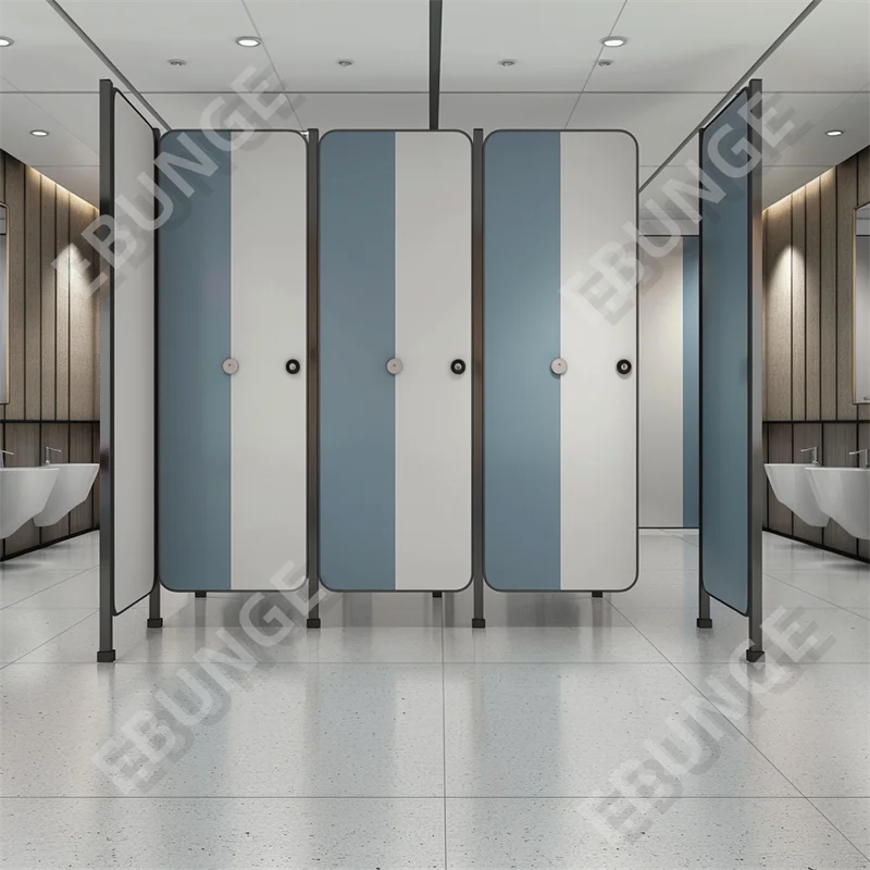 EBUNGE HPL Laminate Phenolic Board Waterproof Public Toilet Bathroom Partition Kids WC Divider Screen
