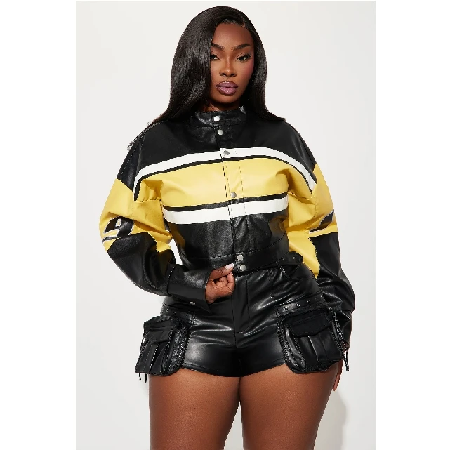 Plus Size Breathable Women Varsity Jacket Custom Logo Embroidered Leather Sleeve Crop Women Letterman Baseball Jackets
