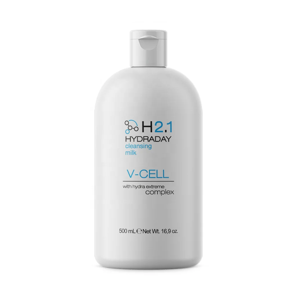 Best V-Cell Hydraday H2.1 Cleansing Milk - Private Label Cosmoderma Skincare 500ml - Made in Italy OEM
