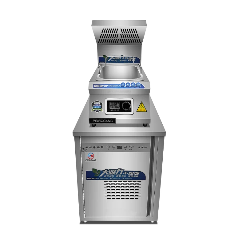 New Product 10L 1 Basket 3500W Commercial Restaurant Electric Deep Fryer Induction Cooker  Oil Filter Machine With Range Hood