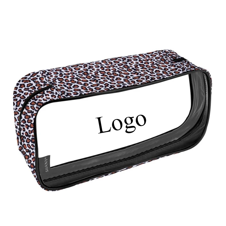 Transparent Travel Packing Cube Bag Leopard Makeup Box Cosmetics Storage Case Large spill-proof Clear Organizer Pouch