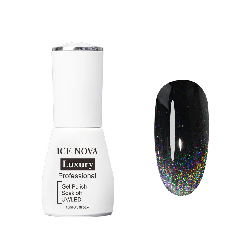 ICE NOVA 20 Colors Holographic Cat-Eye Gel Polish High Quality Hema Free And Vegan Gel OEM Gel Nail 20 ml With Unique Color Book