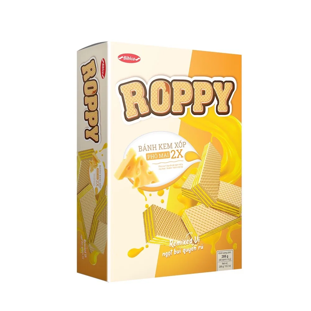 High Quality Roppy Cheese 2X Flat Wafer in 288g box