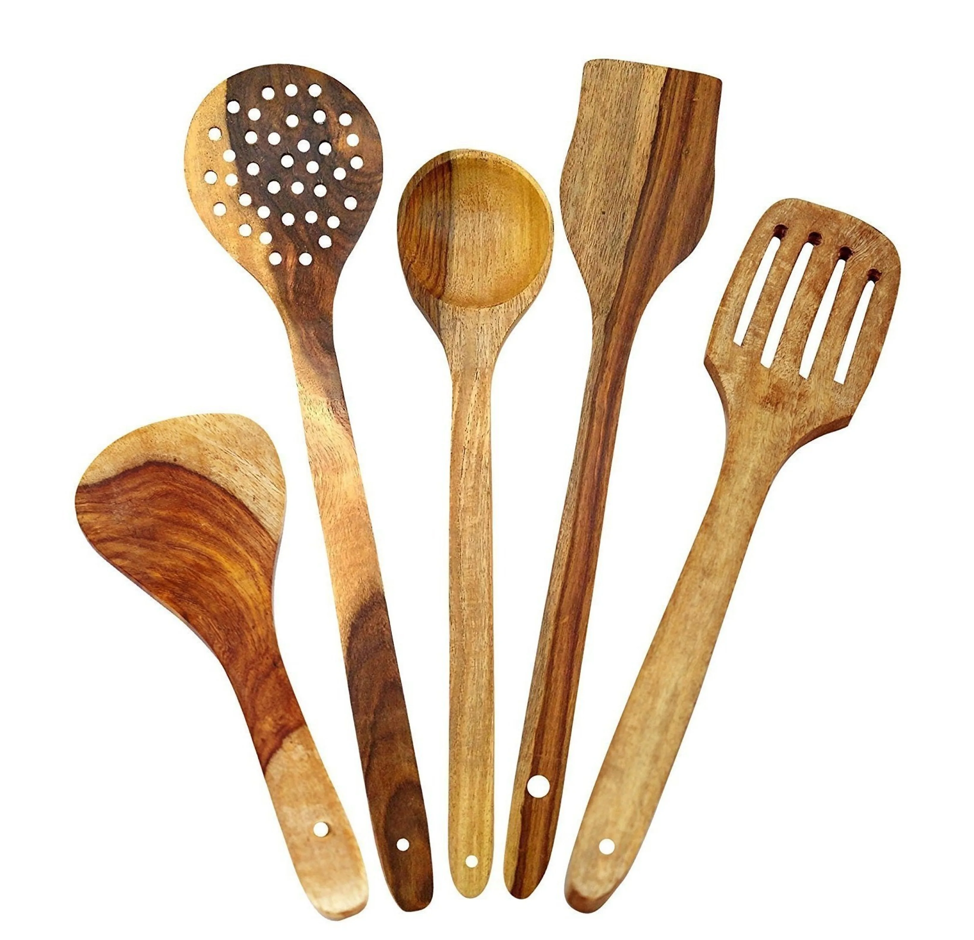 Премиум польские Современные Натуральные Деревянные антипригарные кухонные принадлежности ручной работы 2 деревянные набор ложка сделано в Индии