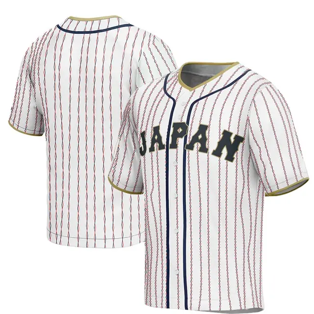Wholesale custom logo team name sublimation embroidery breathable unisex baseball shirt stripe baseball jerseys
