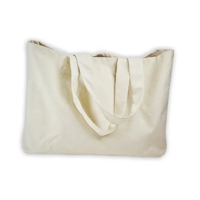 Promotional Custom Logo Printed White Drawstring Organic Cotton Shopping Shoulder Bag Eco-friendly Folding Tote Portable Handbag