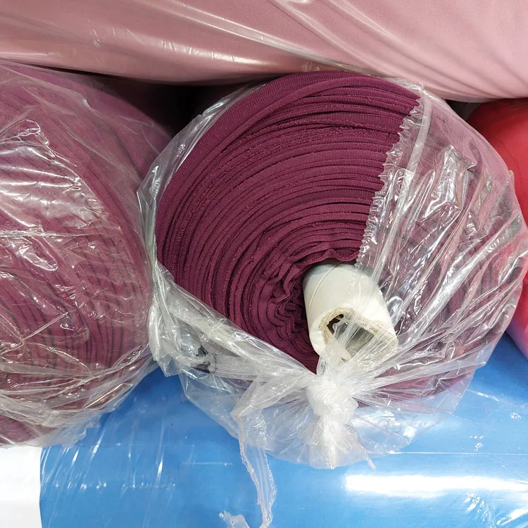 Korean ITY P/D Plain Dyed Solid High quality polyester spandex ITY spandex for various clothes dress polyester fabric textile