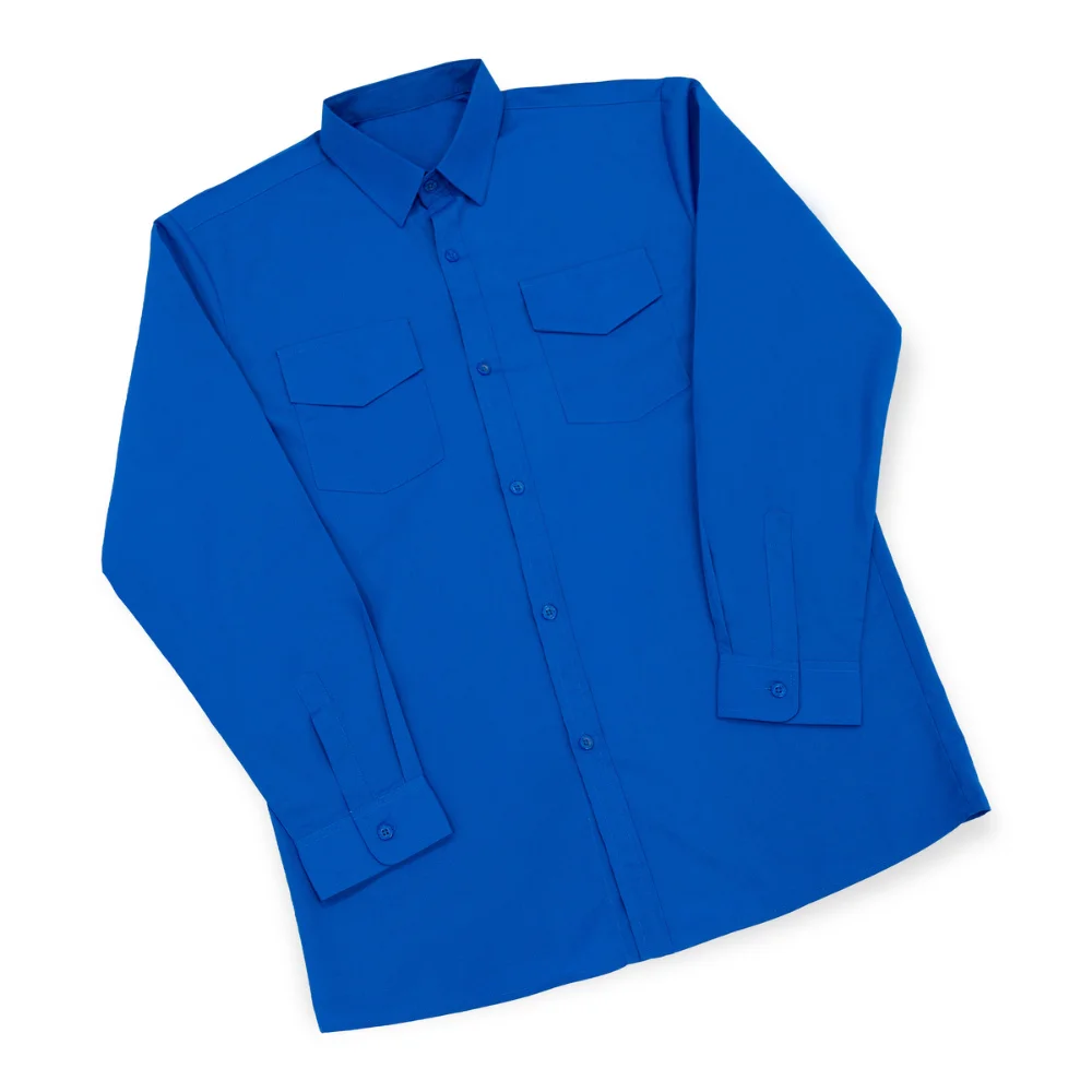 Long-Sleeve For Men Blue Shirt - Suitable for Both Formal Casual Wear Made From Soft Fabric for Maximum Comfort and Durability