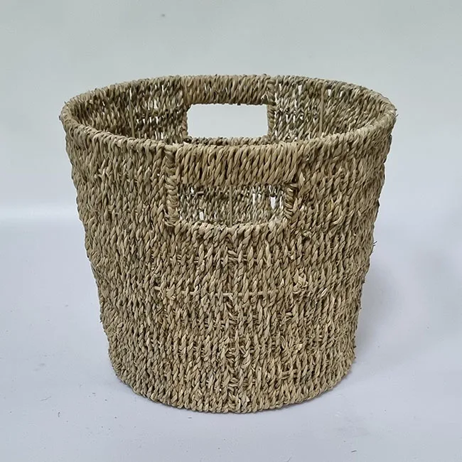 Vietnam flower pot straw craft bamboo basket woven home decor jute ware seagrass planter High-quality Manufacture wicker planter