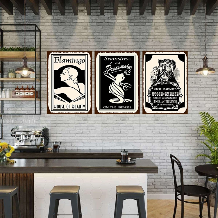 Barber Shop Shave Haircut Daily Specials Vintage Barber Sign Retro Metal Sign Barber Shop Wall Decor Antique Tin sign wholesales