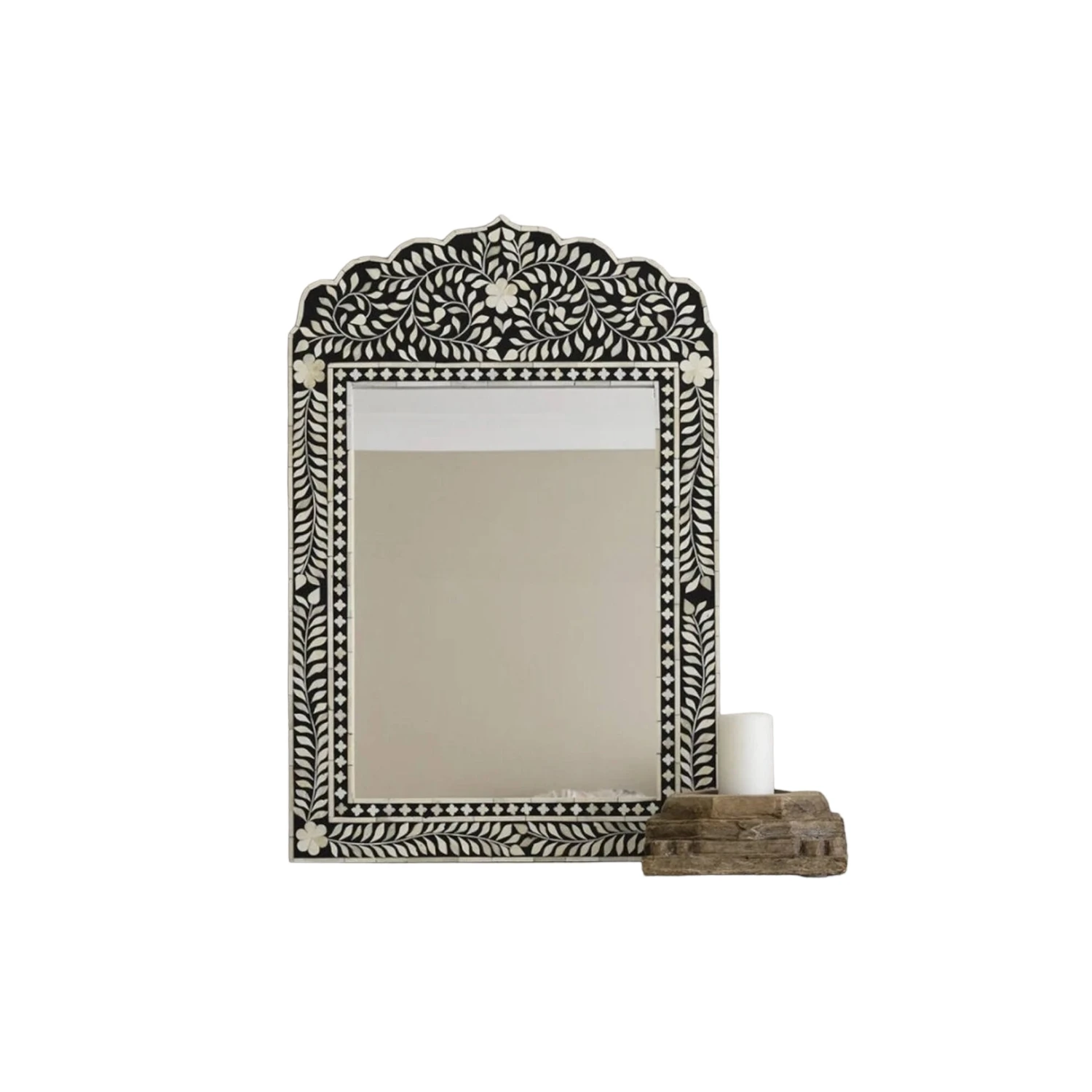 Large Size Stunning Vanity Mirror with Intricate Bone Inlay