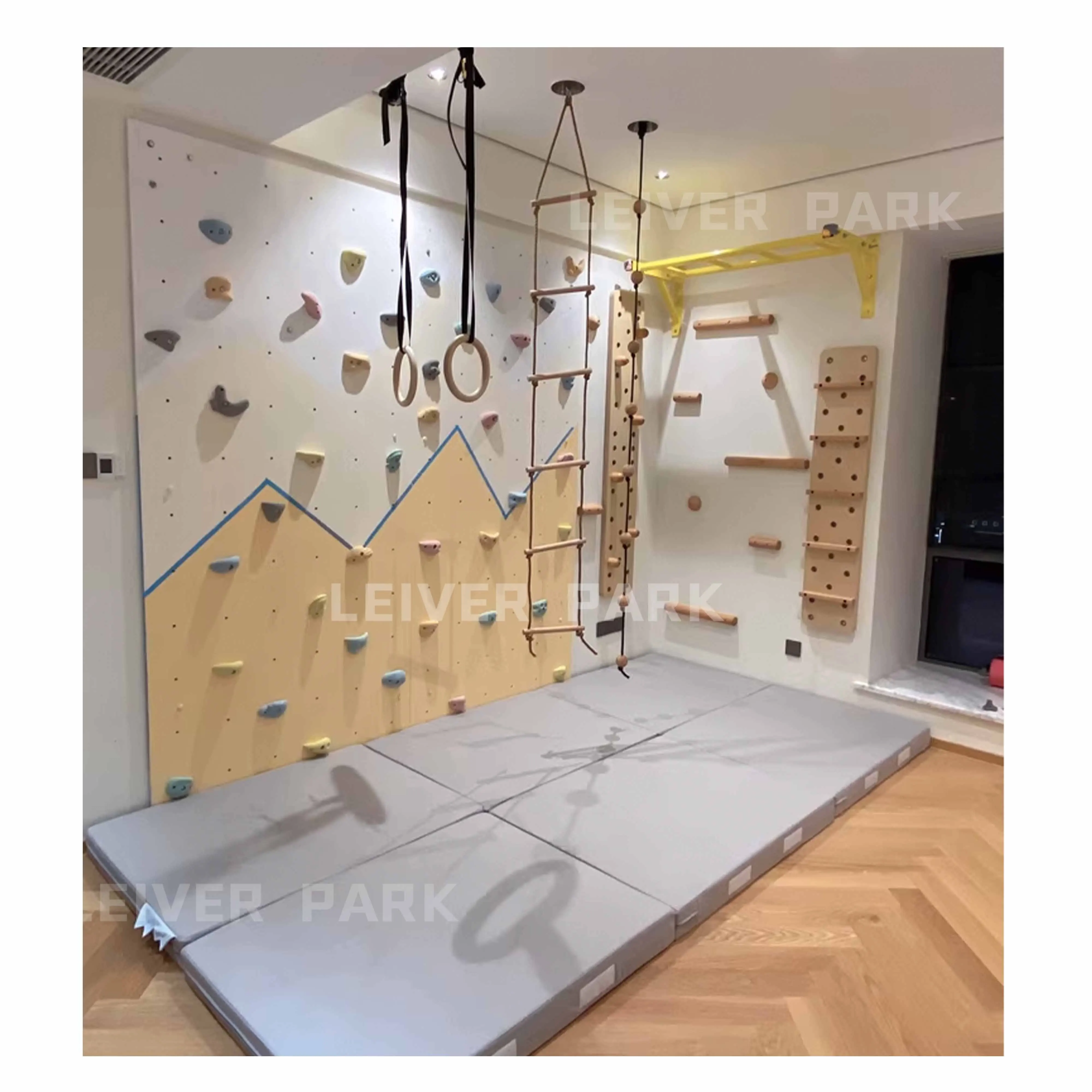 Factory Wholesale 9 in 1 Climbing Wall Kids Indoor Gym Exercise Games Climbing Ladder Wall Climbing Set