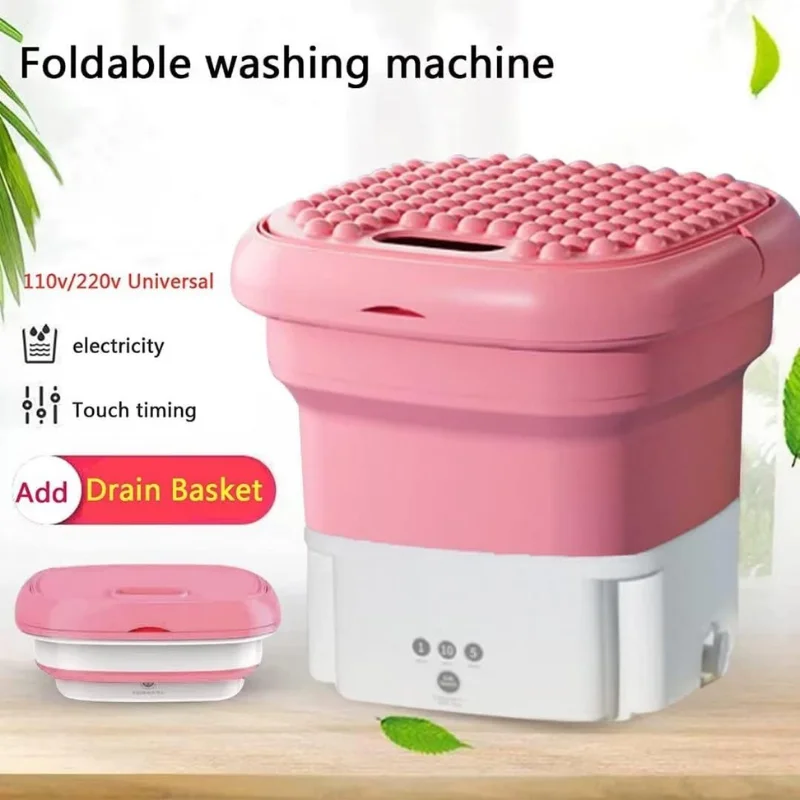BIGSALE Portable Automatic Mini Electric Washer and Foldable Bucket Dryer UK Plug New Condition for Ultimate Convenience