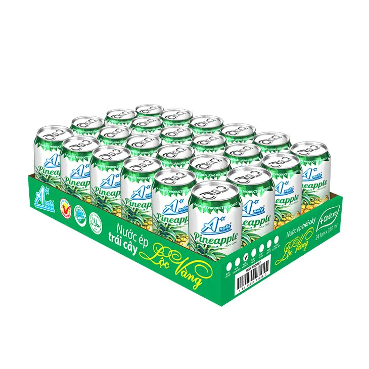 Wholesale Pineapple Juice Drink Canned 330ml A*nuta Brand Iso Haccp cGMP Halal Gacc Flavor Beverage Packaging From Vietnam