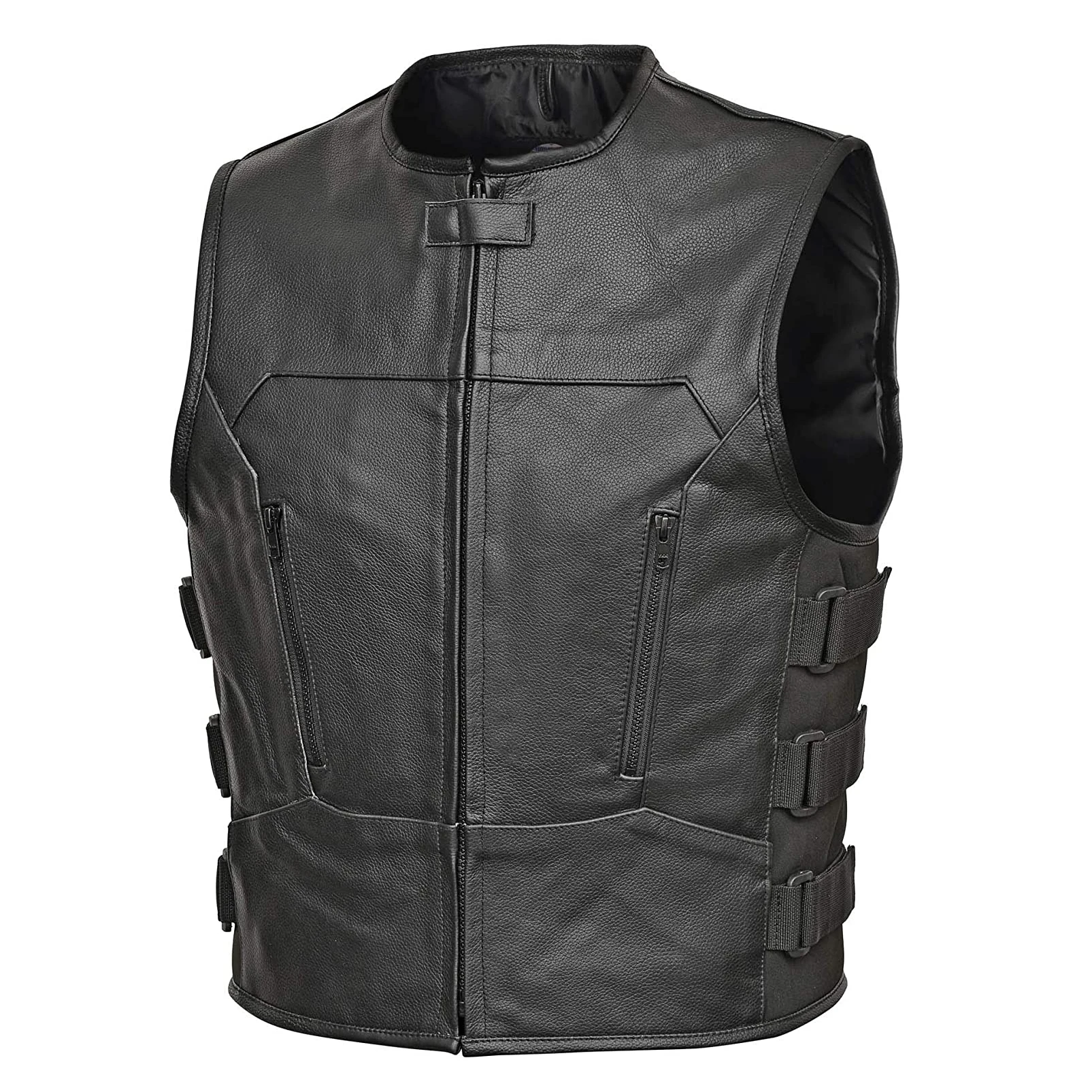 Low MOQ Genuine Leather Vest Vintage Back Gentleman Waistcoat Real Leather Cowhide Casual Sleeveless Vest