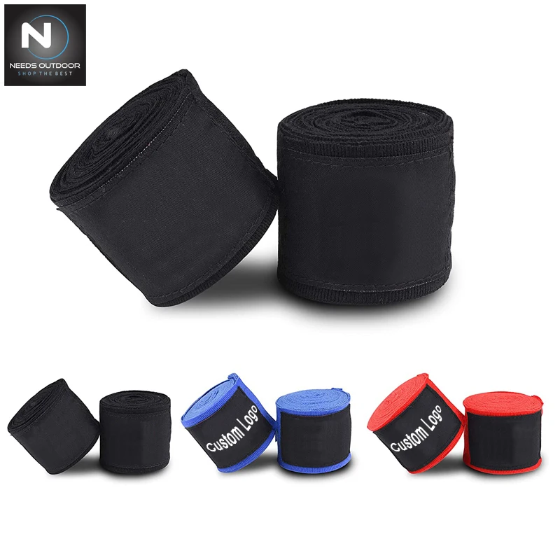 Custom Logo Low Price Inner Fitness Elastic Easy Cotton Tape Boxing Hand Wraps By NEEDS OUTDOOR