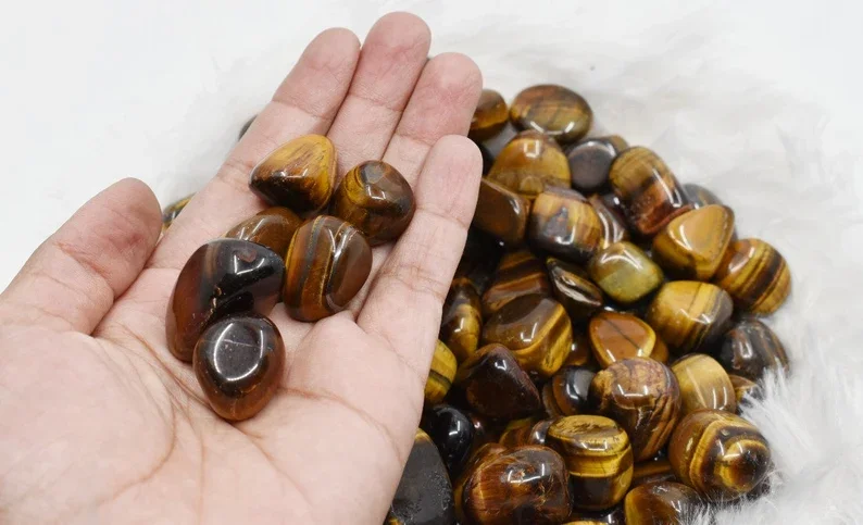 High Quality Tiger Eye Tumbled Stones Polished Tiger Eye Crystal Tumble Stones Flashy Tiger Eye Healing Tumbled Stones
