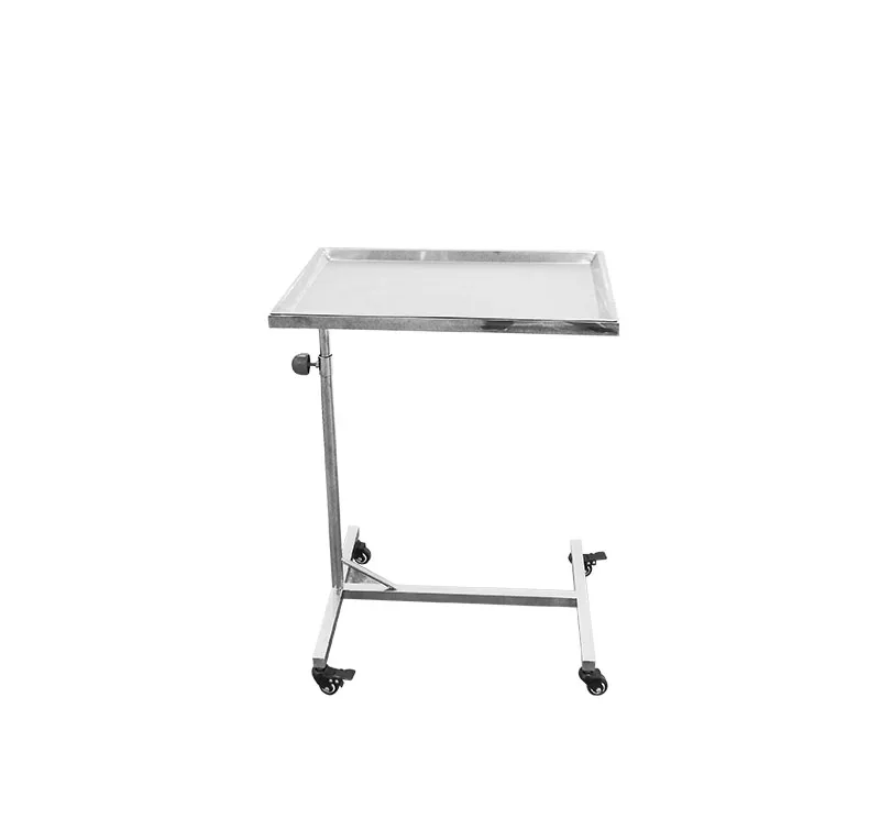 hospital Furniture bedside trolley table, mesa de mayo acero  cart with wheels, stainless steel  Mayo Instrument table Trolley