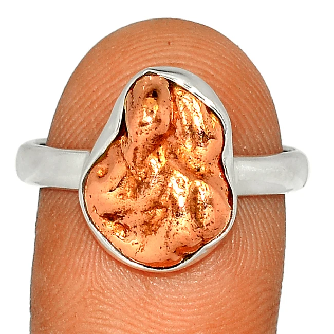 Кольцо с пятью медными Nuggets ювелирное изделие из стерлингового серебра 925 пробы изящные кольца натуральный медный камень