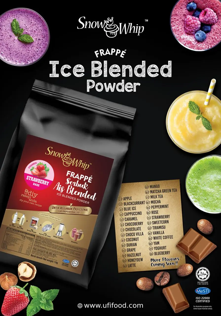 Healthy Raw Chocovilla 1Kg Ice Blended Powder Halal Snow Whip Soft Serve Milkshake Dessert and Pastry For All Age