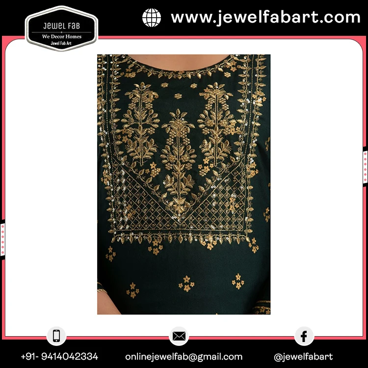 Одежда на весь сезон новые стильные брюки Kurti и Dupatta с Zari Work золотым принтом онлайн-покупка премиального продукта ручной работы для девочек