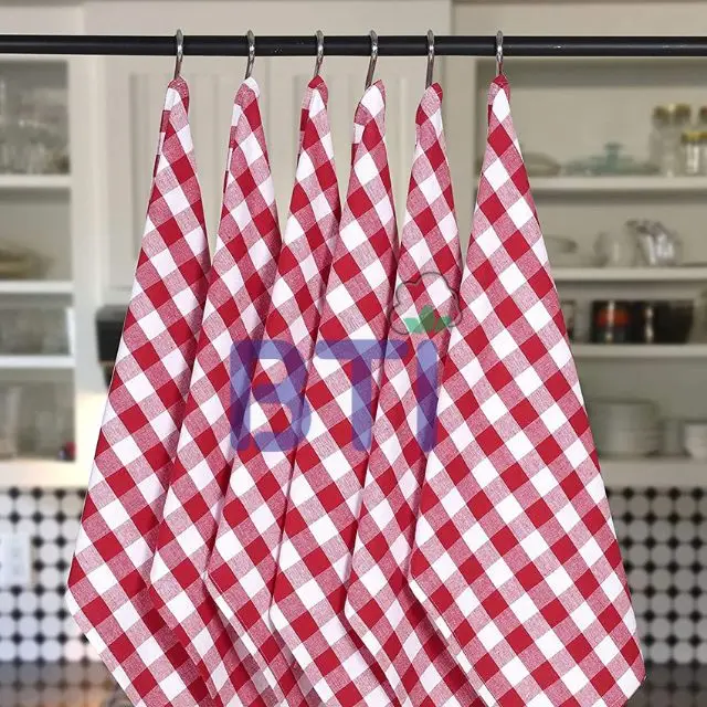 BTI Kitchen Towel Classical Design 100% Cotton Super Absorbent Dishcloth Tea Towel