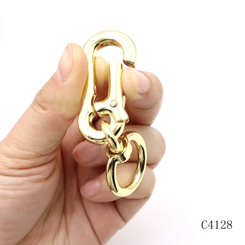 gold metal swivel eye snap hook o ring swivel hook for phone case strap