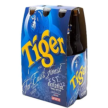 Оригинальное пиво Lager Tiger объемом 330 мл в пластиковой бутылке для
