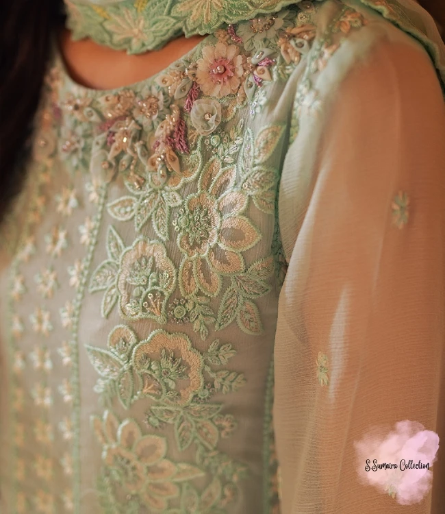 Ssumaira Collection New Arrival AZURE LUXE COLLECTION 2024 03 PIECE FESTIVE OUTFITS Heavily Embroidered Hand Embellished