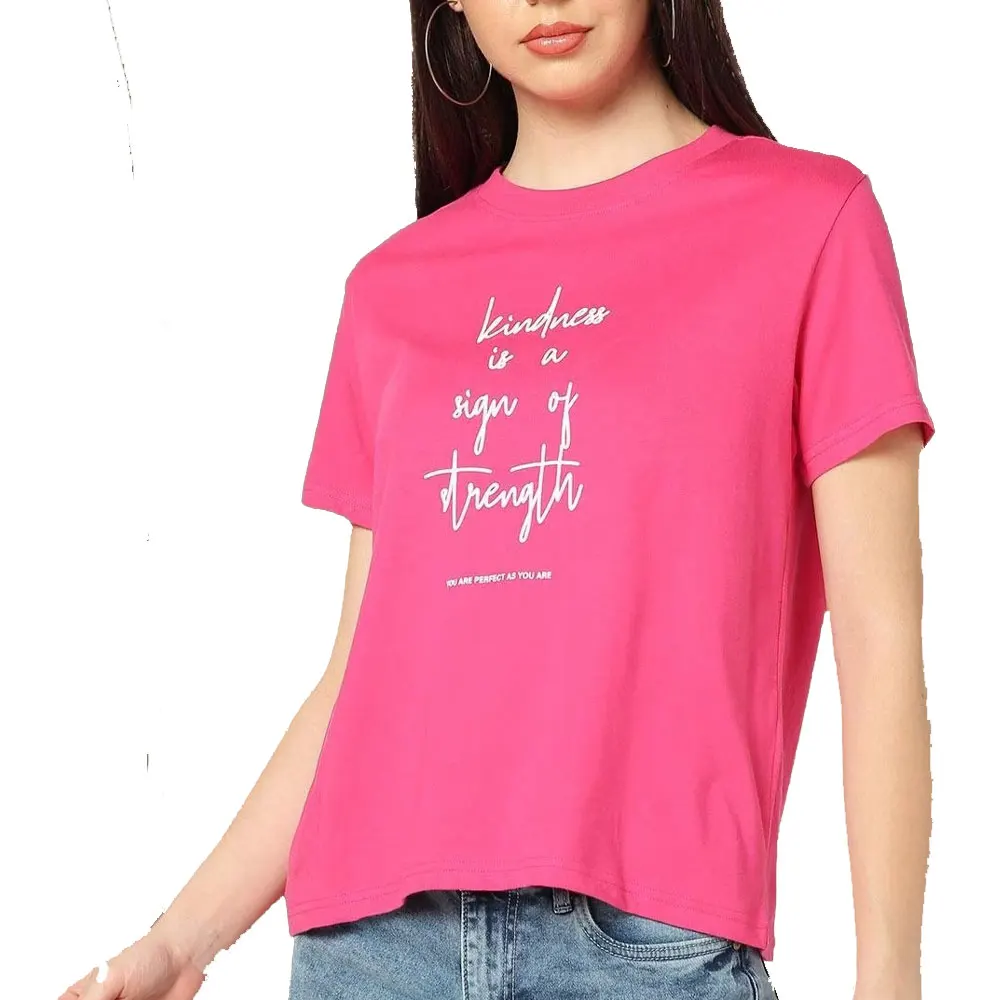 Premium Material Made Custom Logo Printed Women T Shirts New Fashion Street Outfit Women T Shirts