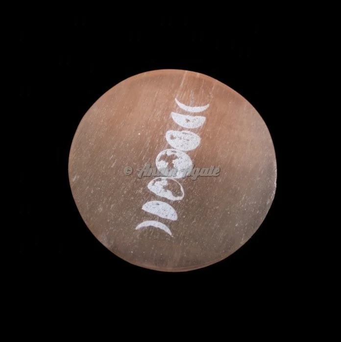 Wholesaler Orange Selenite Ying Yang Engraved Charging Plate Polished Crystal Feng Shui Style Directly From India Buy Online