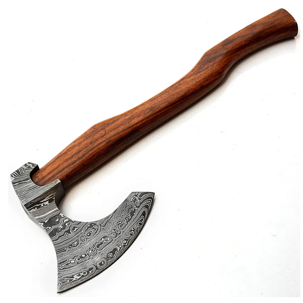 Top Rated Damascus Steel Axe With Wood Handle Direct Factory Supplier Lightweight Damascus Steel Axes