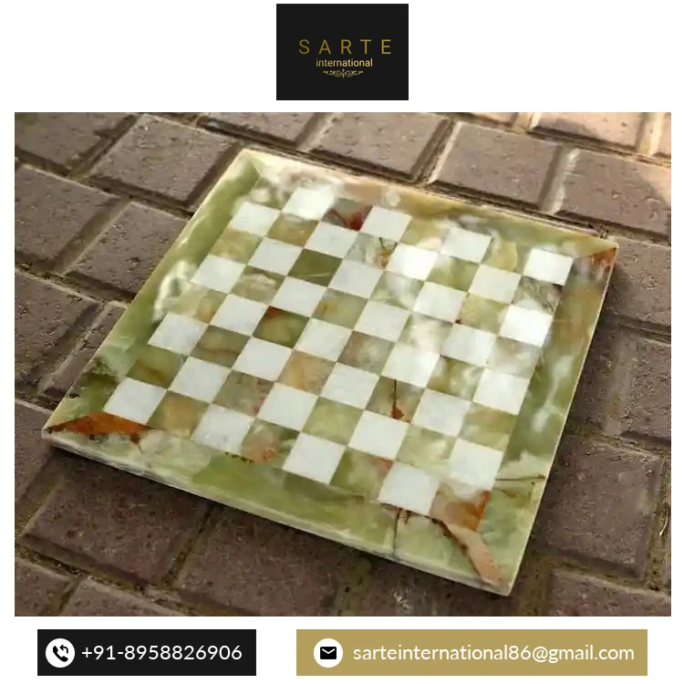 High Quality Indoor Games Wholesale Luxury Black and White Decorative Marble Chess Game Board and Pieces Set