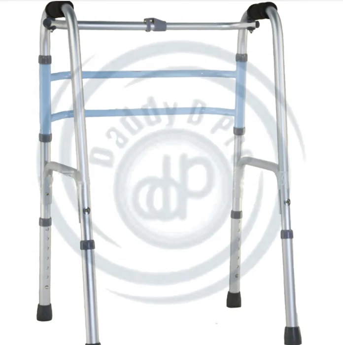 Aluminum Lightweight 4-leg Walker Fold Walking Frame Rollator Walker For Elderly Stainless Steel Rehabilitation Therapy Supplies