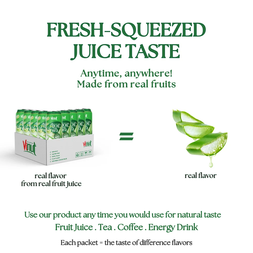 350ml VINUT Bottled Customized Label Aloe Vera Drinks Honey Flavor Manufacturer ODM OEM Service HALAL BRC