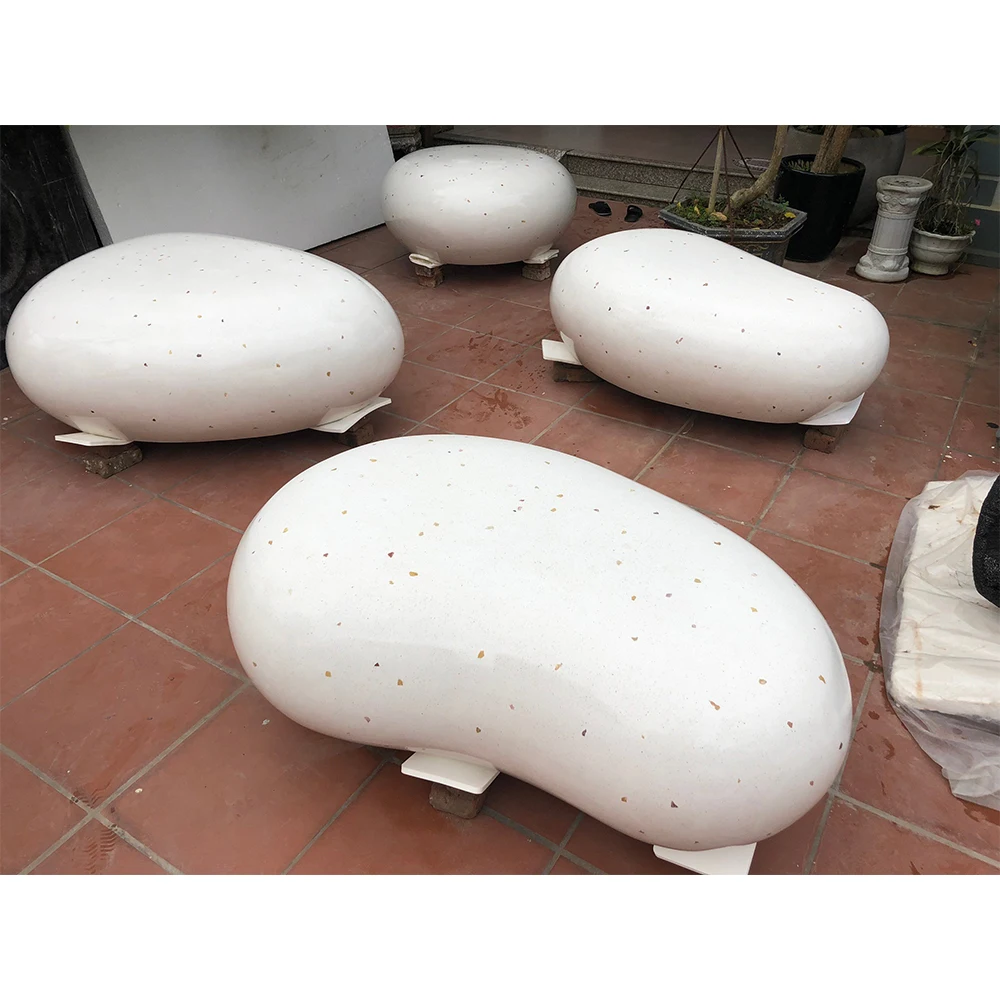 Concrete Terrazzo Seat Park Bench Round Tree Bench Stone Garden Bench Outdoor Wholesale From Vietnam