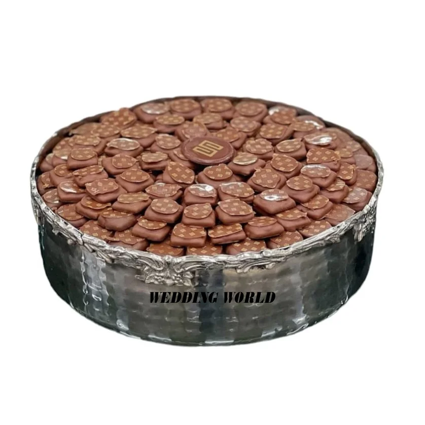 Round Iron Chocolate Bowl With Wooden Base Superior Quality Handmade Bowl Latest Arrival Designer Wholesale Chocolate Bowl