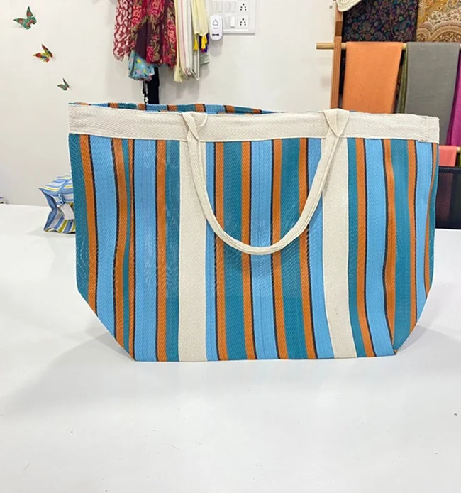 polypropylene shopping bags recycled eco-friendly plastic sustainable women bags for beach and shopping bags made in India bulk