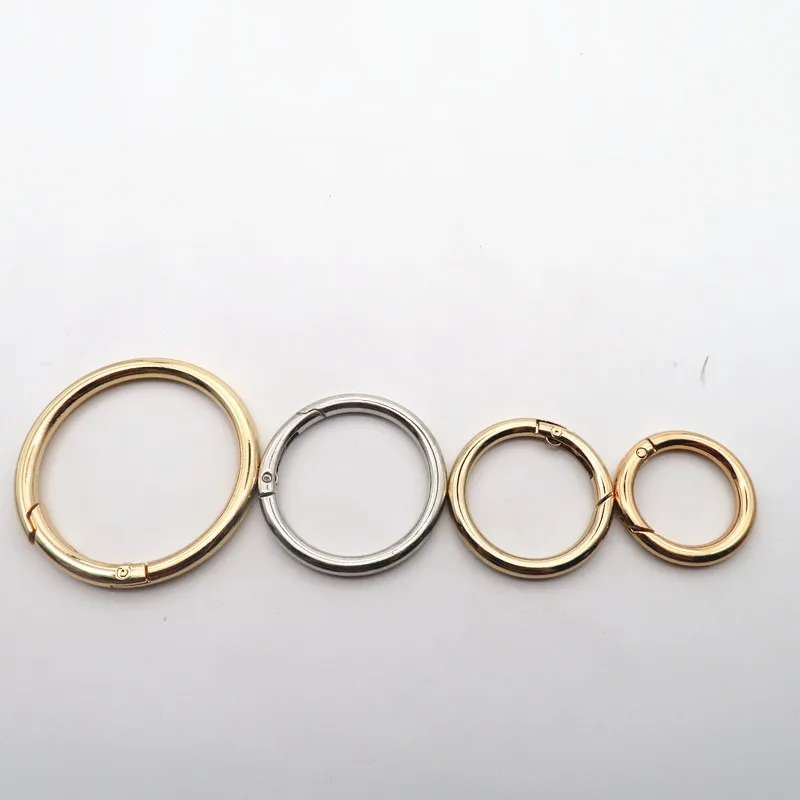 Zinc Alloy Key Chain Spring Snap Hooks O Gate Ring Circle Round Carabiner for Handbag