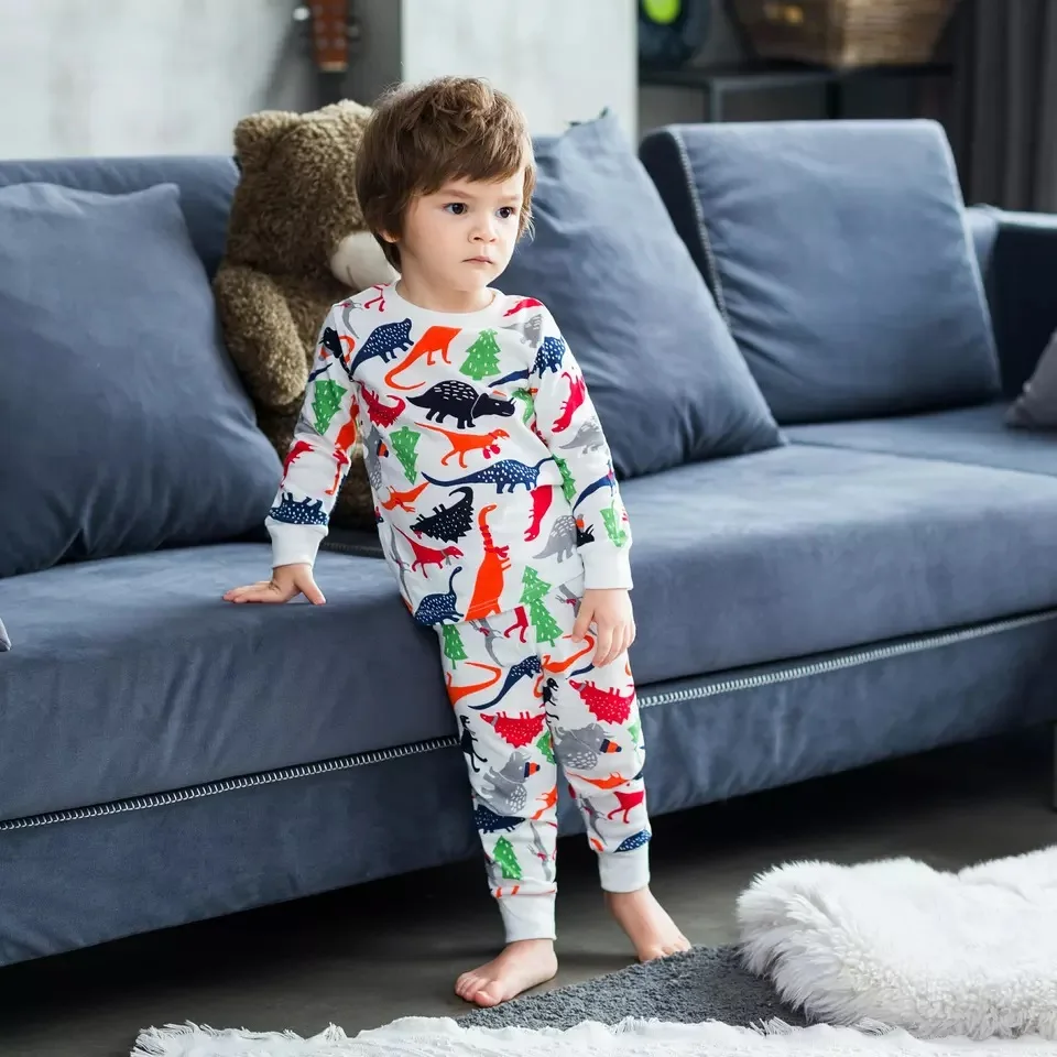 spring long sleeve Cartoon print baby clothes home wear pajamas Kids Clothing Sets boys Wholesale/ODM/OEM