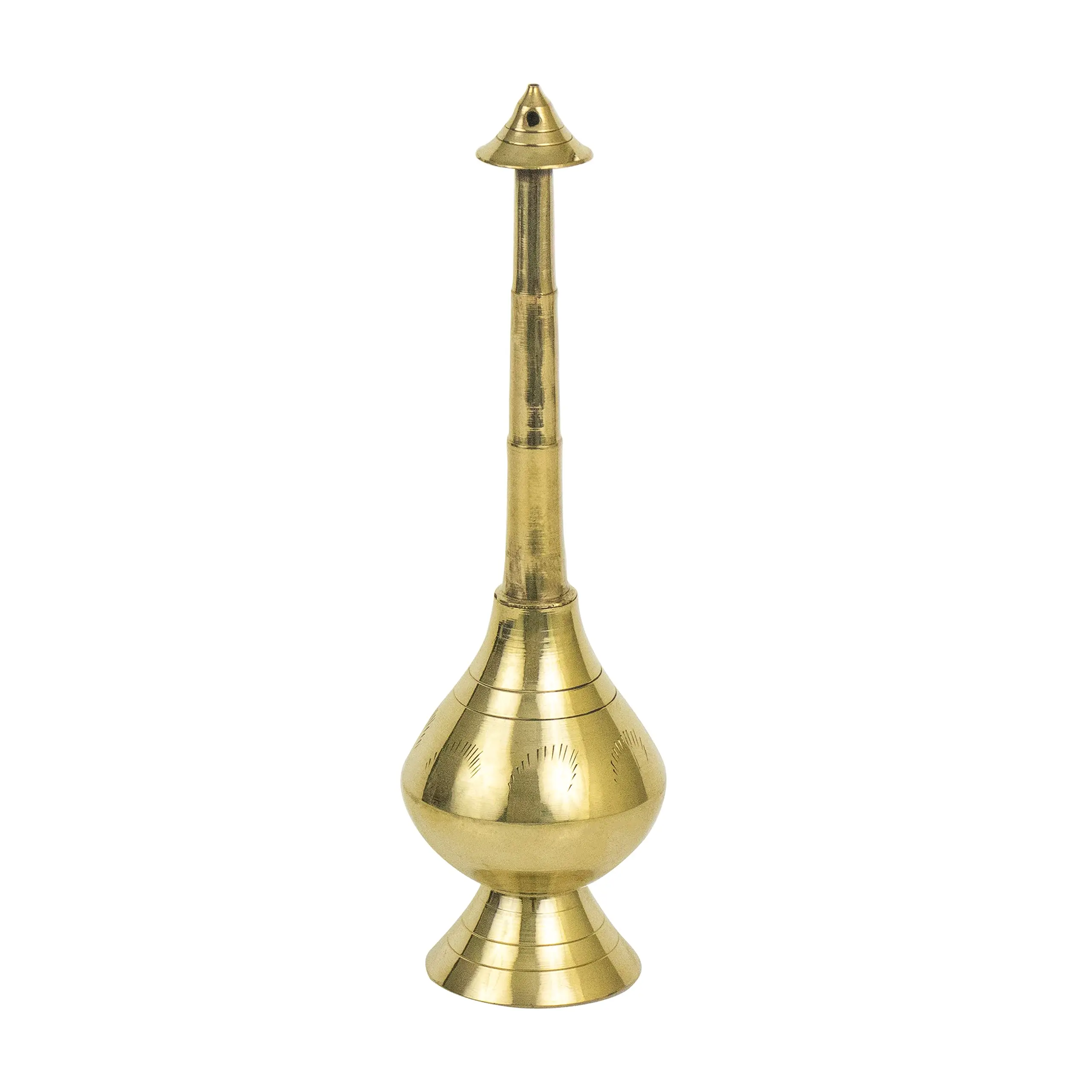 Brass water sprinkler bottle, Holy water sprinkler, Brass Gulab Pash, Rose Water Religious Divine Decorative Showpiece