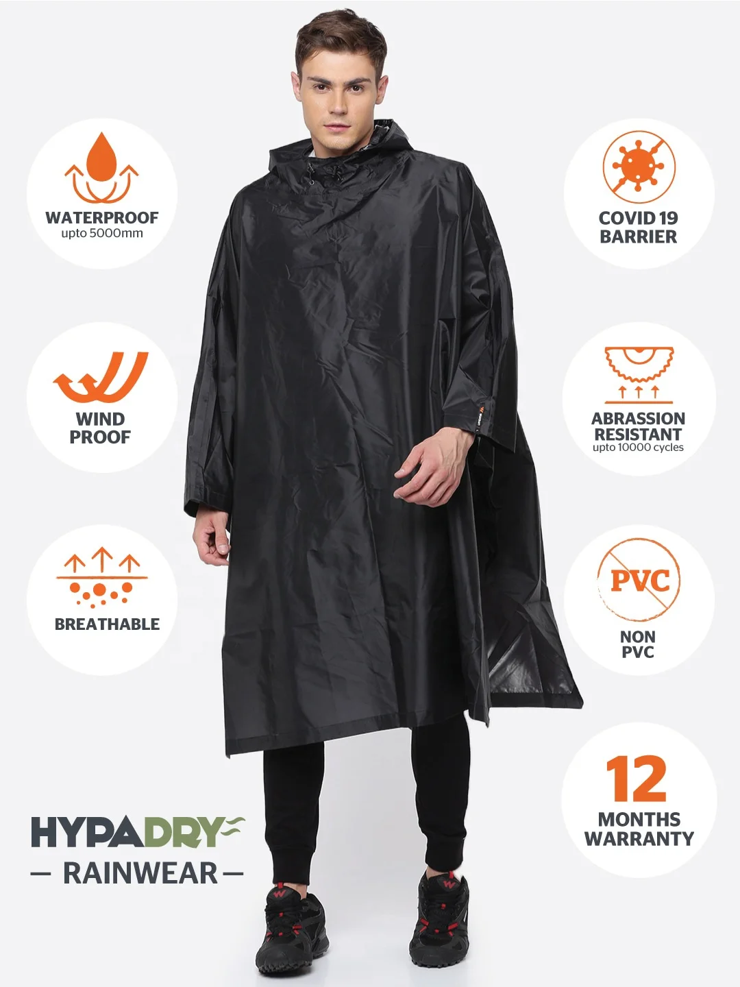 Fashion Women Man Raincoat Adult Clear Transparent Camping Hoodie Rainwear Suit Thickened Waterproof Rain Poncho Coat