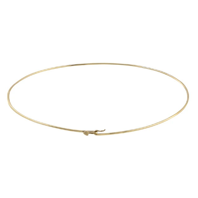 Wholesale handmade wire circle 14K gold plated 925 sterling silver plain necklace for women